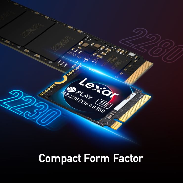 Lexar LNMPLAY001T-RNNNG Internal SSD Play 1TB M.2 2230 PCIe Gen 4x4 NVMe SSD up to 5200MB/s read, 4700MB/s write - 5 year limited warranty - Image 2