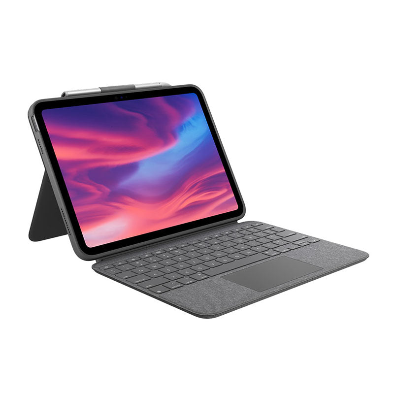 Logitech COMBO TOUCH FOR iPAD -Oxford Grey Backlit detachable keyboard case with trackpad for iPad (10th gen) 1-Year Limited Hardware Warranty - Image 1