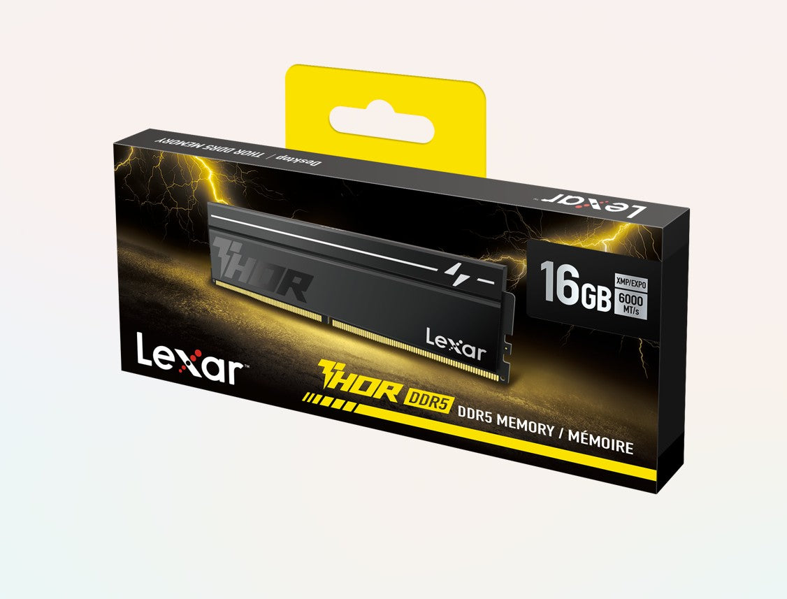 Lexar LD5U16G60C400V-RGS DDR5 UDIMM 16GB 6000 MT/s 1.4V CL40 THOR G2 OC HEATSINK BLACK RGB INTEL XMP 3.0 & AMD EXPO - Image 1