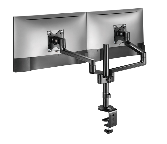Astrotek Dual Monitor Arm Desk Mount Height Adjustable Stand for 2x LCD Display 23.8" 24" 27" 31.5" 32" 8kg 30° Tilt 180° Swivel 360° Pivot VESA LS - Image 2