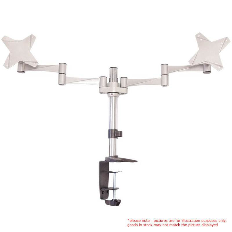 Astrotek Dual Monitor Arm Desk Mount Height Adjustable Stand for 2x LCD Display 23.8" 24" 27" 31.5" 32" 8kg 30° Tilt 180° Swivel 360° Pivot VESA LS - Image 1