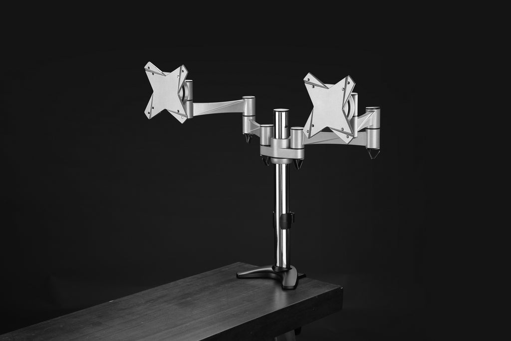 Astrotek Dual Monitor Arm Desk Mount Height Adjustable Stand for 2x LCD Display 23.8" 24" 27" 31.5" 32" 8kg 30° Tilt 180° Swivel 360° Pivot VESA LS - Image 2
