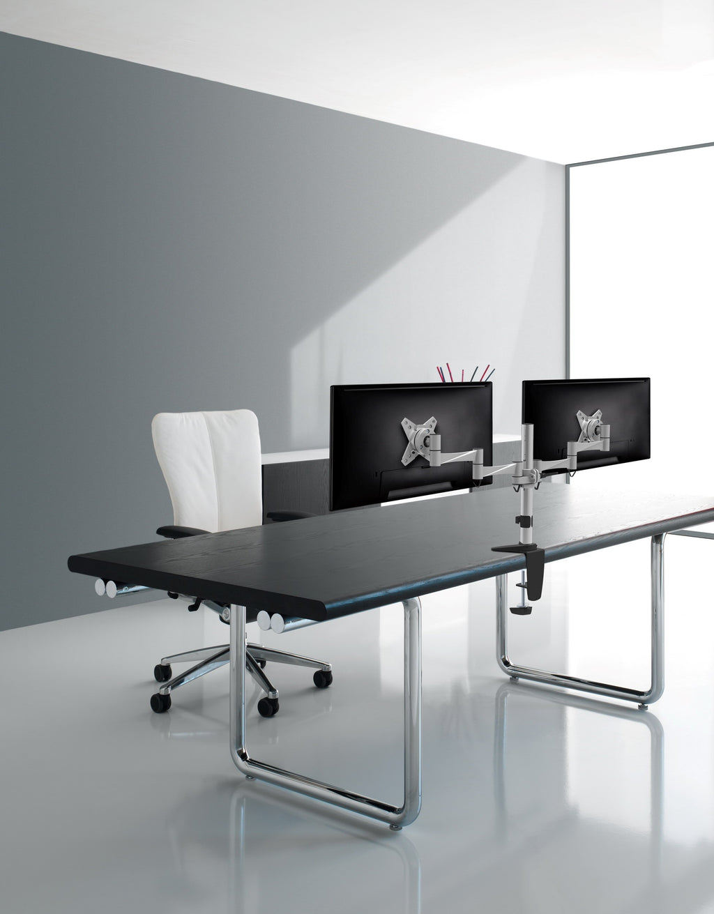 Astrotek Dual Monitor Arm Desk Mount Height Adjustable Stand for 2x LCD Display 23.8" 24" 27" 31.5" 32" 8kg 30° Tilt 180° Swivel 360° Pivot VESA LS - Image 3