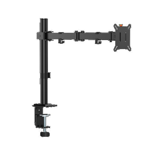 Brateck Flow Basic Articulating Monitor Arm Black, 17–32", VESA 75x75/100x100, Clamp/Grommet Mount, ±90° Swivel, Height Adjustable, Quick-Release VESA - Image 1