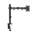 Brateck Flow Basic Articulating Monitor Arm Black, 17–32", VESA 75x75/100x100, Clamp/Grommet Mount, ±90° Swivel, Height Adjustable, Quick-Release VESA - Image 1
