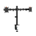 Brateck Flow Basic Articulating Dual-Screen Monitor Arm - Black, 17-32", 75x75/100x100, Clamp/Grommet Mount, Height Adjustable, Quick-Release VESA - Image 1
