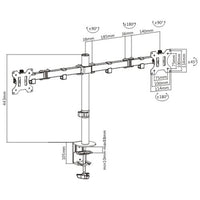(LS)Brateck Dual Screens Economical Double Joint Articulating Steel Monitor Arm Fit Most 13’’-32’’ Monitors Up to 8kg per screen VESA 75x75/100x10 - Image 2