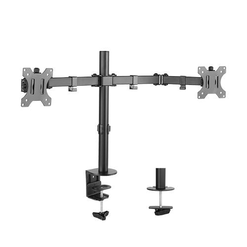 Brateck Dual Screens Economical Double Joint Articulating Steel Monitor Arm Fit Most 13’’-32’’ Monitors Up to 8kg per screen VESA 75x75/100x10(LS)>MAB - Image 1