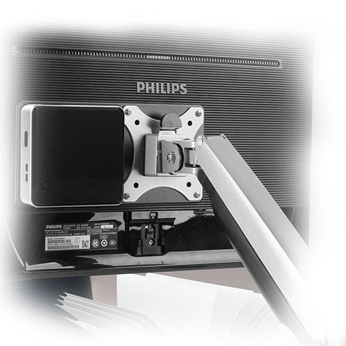 Brateck Vesa Compatible NUC mounting bracket, up to 3kg, Black colour, Steel Material, VESA Compatible, Weight Capacity:3kg - Image 2