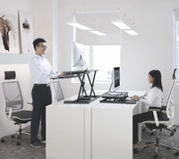 Brateck Gas Spring Sit Stand Desk Converter (950x615x110~505mm)with Keyboard Tray Deck(Standard MDF Board Surface - Image 4