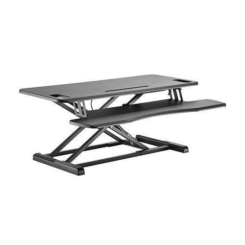 Brateck Gas Spring Sit Stand Desk Converter (950x615x110~505mm)with Keyboard Tray Deck(Standard MDF Board Surface - Image 1