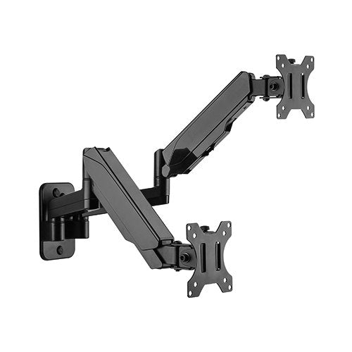 Brateck Dual Monitor Wall Mounted Gas Spring Monitor Arm 17"-32",Weight Capacity (per screen)8kg, Matte Black - Image 5