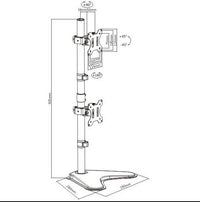 Brateck Dual Free Standing Screens Economical Double Joint Articulating Steel Monitor Stand Fit Most 13"-32"Monitors Up to 8kg VESA 100x100 (LS) - Image 3
