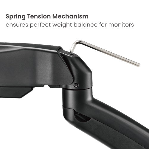 Brateck Economy Single Screen Spring-Assisted Monitor Arm Fit Most 17"-32" Monitor Up to 9 kg VESA 75x75/100x100, Matte Black - Image 3