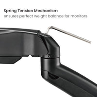 Brateck Economy Single Screen Spring-Assisted Monitor Arm Fit Most 17"-32" Monitor Up to 9 kg VESA 75x75/100x100, Matte Black - Image 3