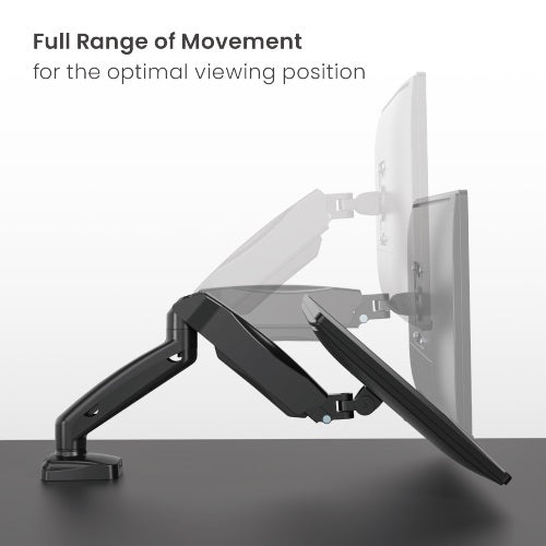 Brateck Economy Single Screen Spring-Assisted Monitor Arm Fit Most 17"-32" Monitor Up to 9 kg VESA 75x75/100x100, Matte Black - Image 4