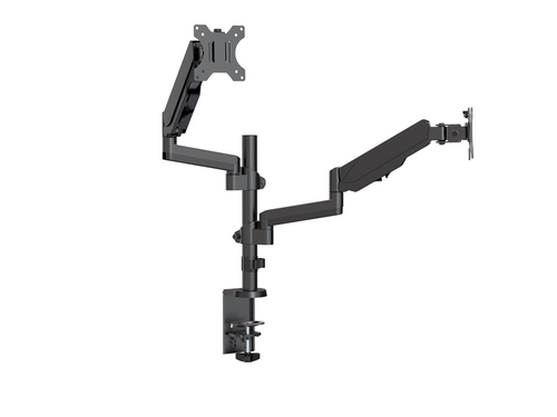Brateck Dual Monitor Full Extension Gas Spring Dual Monitor Arm (independent Arms) Fit Most 17"-32" Monitors Up to 8kg per screen VESA 75x75/100x100 - Image 1