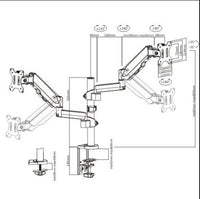 Brateck Dual Monitor Full Extension Gas Spring Dual Monitor Arm (independent Arms) Fit Most 17"-32" Monitors Up to 8kg per screen VESA 75x75/100x100 - Image 3