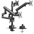 Brateck Triple Monitor Aluminum Slim Pole Held Mechanical Spring Monitor Arm Fit Most 17"-27" Monitors Up to 7kg per screen VESA 75x75/100x100 - Image 1