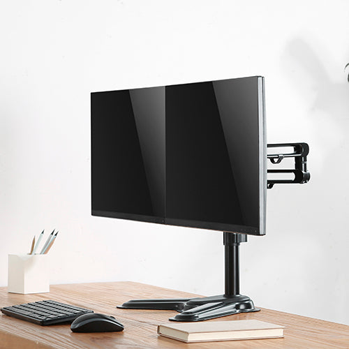 Brateck Dual Free Standing Monitor Premium Articulating Aluminum Monitor Stand Fit Most 17"-32" Monitors Up to 8kg per screen VESA 75x75/100x100 - Image 4