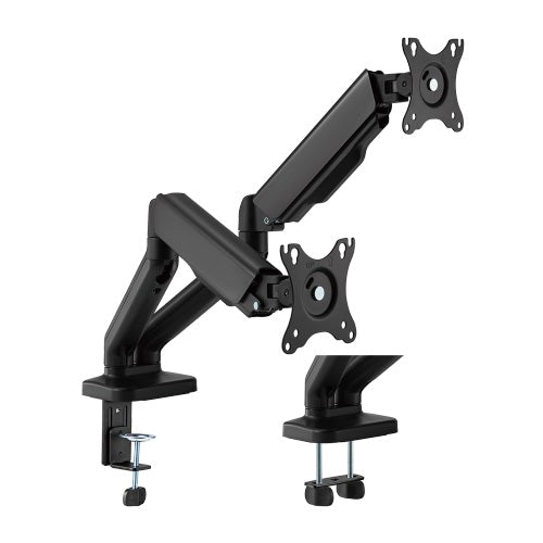 Brateck Cost-Effective Spring-Assisted Dual Monitor Arm Fit Most 17"-32" Monitor Up to 9KG VESA 75x75,100x100(Black) - Image 1