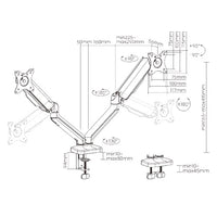 Brateck Cost-Effective Spring-Assisted Dual Monitor Arm Fit Most 17"-32" Monitor Up to 9KG VESA 75x75,100x100(Black) - Image 4