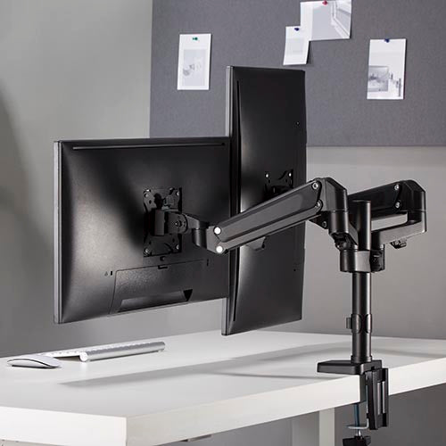 Brateck Dual Monitors Heavy-Duty Aluminum Gas Spring Monitor Arm Fit Most 17''-32'' Up to 12kg per screen VESA 75x75/100x100 (LS) - Image 3