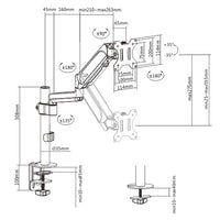 Brateck Single Monitor Pole-Mounted Gas Spring Monitor Arm Fit Most 17" - 32" Monitor Up to 9Kg Per screen VESA 75x75/100x100 - Image 3