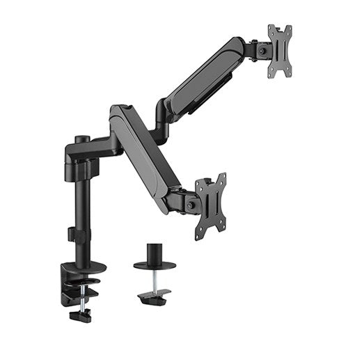 Brateck Dual Monitors Pole-Mounted Gas Spring Monitor Arm Fit Most 17"-32" Monitors Up to 9kg per screen VESA 75x75/100x100 - Image 1