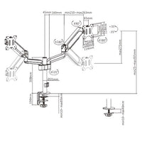Brateck Dual Monitors Pole-Mounted Gas Spring Monitor Arm Fit Most 17"-32" Monitors Up to 9kg per screen VESA 75x75/100x100 - Image 2