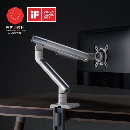 Brateck Single Monitor Premium Slim Aluminum Spring-Assisted Monitor Arm Fix Most 17"-32" Monitor Up to 9kg per screen VESA 75x75/100x100 - White - Image 3