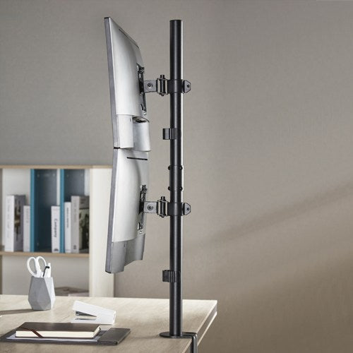 Brateck Vertical Pole Mount Dual-Screen Monitor Mount Fit Most 17"-32" Monitors, Up to 9kg per screen VESA 75x75/100x100 - Image 2