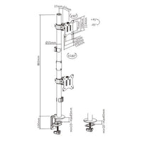 Brateck Vertical Pole Mount Dual-Screen Monitor Mount Fit Most 17"-32" Monitors, Up to 9kg per screen VESA 75x75/100x100 - Image 3