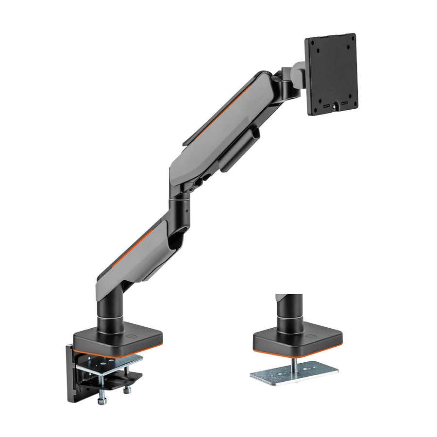 Brateck Single Heavy-Duty Gaming Monitor Arm Fit Most 17"-49" Monitor Up to 20KG, Fit Curved Monitor,  VESA 75x75,100x100 (LS)