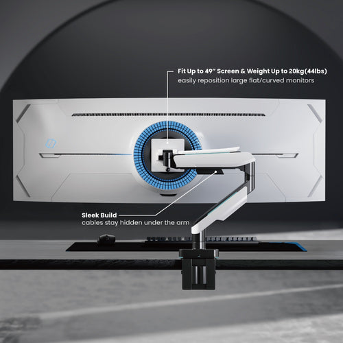 Brateck Single Heavy-Duty Gaming Monitor Arm Fit Most 17"-49" Monitor Up to 20KG, Fit Curved Monitor,  VESA 75x75,100x100 (LS) - Image 2