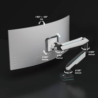Brateck Single Heavy-Duty Gaming Monitor Arm Fit Most 17"-49" Monitor Up to 20KG, Fit Curved Monitor,  VESA 75x75,100x100 (LS) - Image 3