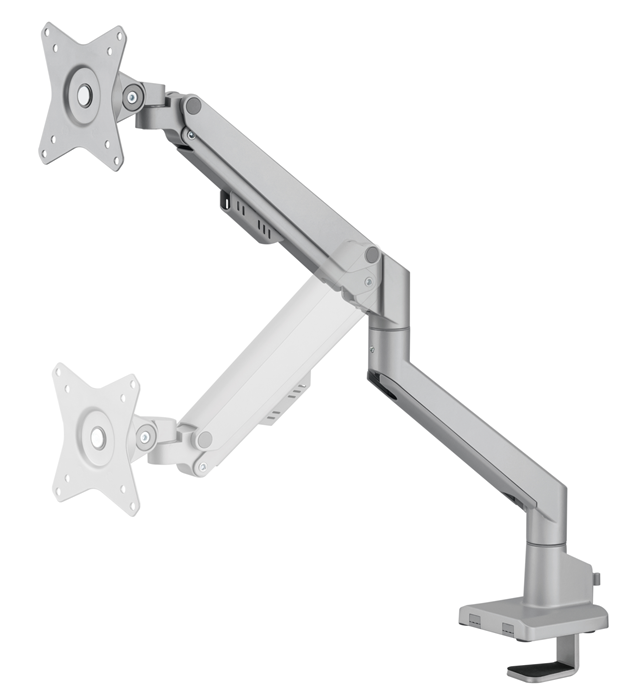 Brateck Single Monitor Thin Gas Spring Monitor Arm Fit Most 17"-32" Monitors, Up to 9kg per screen VESA 75x75/100x100 Matte Silver - Image 2