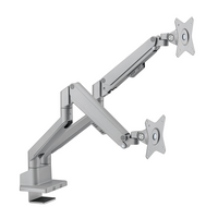 Brateck Dual Monitor Thin Gas Spring Monitor Arm Fit Most 17"-32" Monitors, Up to 9kg per screen VESA 75x75/100x100 Matte Silver (LS) - Image 2