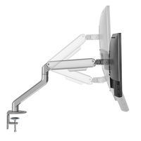 Brateck Single Monitor Economical Spring-Assisted Monitor Arm Fit Most 17"-32" Monitors, Up to 9kg per screen VESA 75x75/100x100 Matte Silver - Image 3