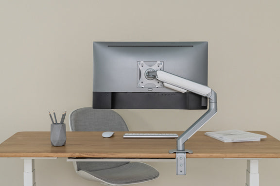 Brateck Single Monitor Economical Spring-Assisted Monitor Arm Fit Most 17"-32" Monitors, Up to 9kg per screen VESA 75x75/100x100 Matte Silver - Image 4