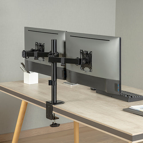 Brateck Dual-Monitor Steel Articulating Monitor Mount Fit Most 17"-32" Monitor Up to 20KG VESA 75x75,100x100(Black)(LS) - Image 5