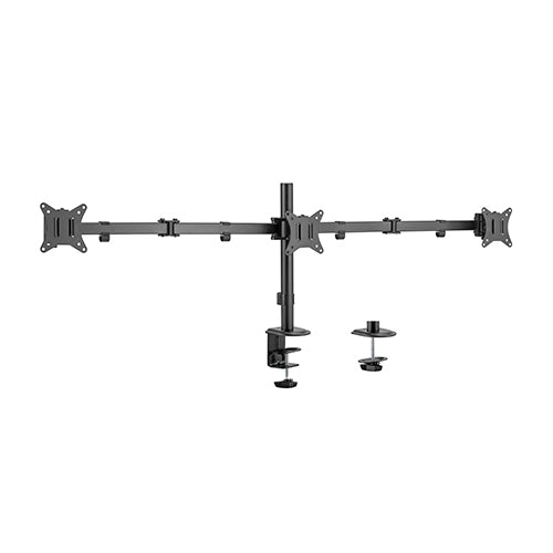 Brateck Triple-Monitor Steel Articulating Monitor Mount Fit Most 17"-27" Monitor Weight Capacity (per screen):7kg, VESA: 75x75,100x100(Black) - Image 5