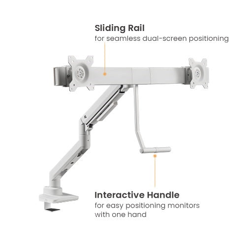 Brateck Fabulous Desk-Mounted Heavy-Duty Gas Spring Monitor Arm Fit Most 17"-49" Monitor Up to 20KG VESA 75x75,100x100 (Black) - Image 3