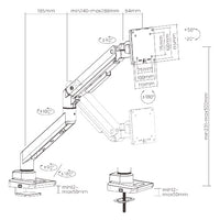 Brateck Fabulous Desk-Mounted Heavy-Duty Gas Spring Monitor Arm Fit Most 17"-49" Monitor Up to 20KG VESA 75x75,100x100 (Black) - Image 4