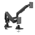 Brateck Fabulous Pole-Mounted Gas Spring Dual Monitor Arm Fit Most 17"-35" Monitors, Up to 20kg per screen VESA 75x75/100x100 Fine Texture Black （LS） - Image 1