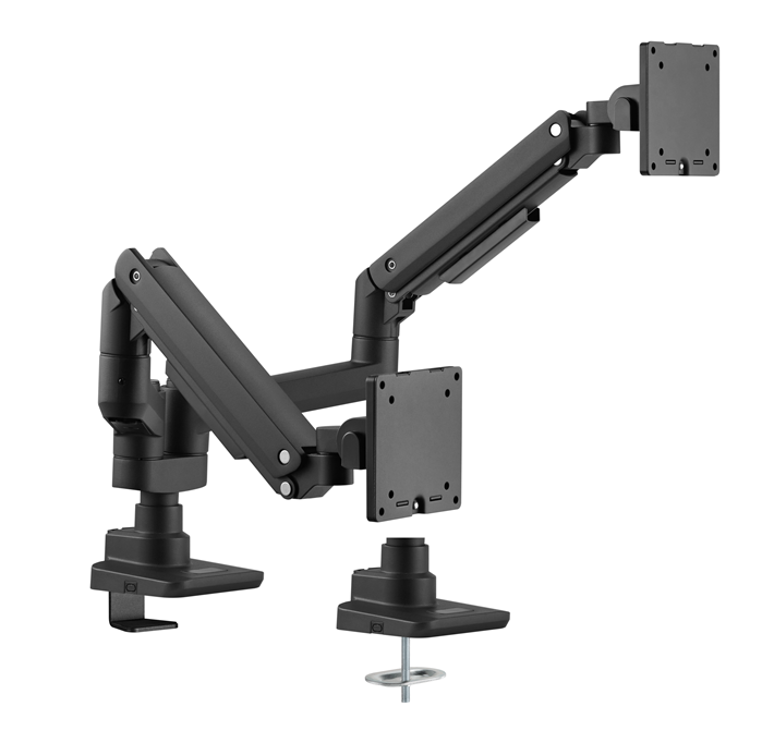 Brateck Fabulous Pole-Mounted Gas Spring Dual Monitor Arm Fit Most 17"-35" Monitors, Up to 20kg per screen VESA 75x75/100x100 Fine Texture Black （LS） - Image 5