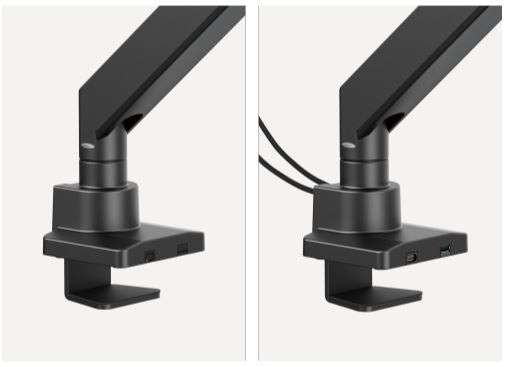 Brateck LDT80-C012UC Super Heavy-Duty Gas Spring Monitor Arm with USB-A and USB-C Ports For most 17"~57" Monitors, Matte Black(New) - Image 3