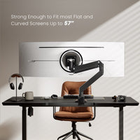 Brateck LDT80-C012 Super Heavy-Duty Gas Spring Monitor Arm For most 17"~57" Monitors, Fit Curved Monitor, Matte Black - Image 3