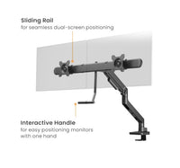 Brateck LDT81-C022UC-B Noteworthy Gas Spring Dual Monitor Air with USB-A/USB-C Ports Fit Most 17"-32" Monitor Fine Texture Black - Image 2