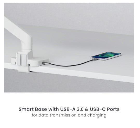 Brateck LDT81-C022UC-B Noteworthy Gas Spring Dual Monitor Air with USB-A/USB-C Ports Fit Most 17"-32" Monitor Fine Texture Black - Image 3